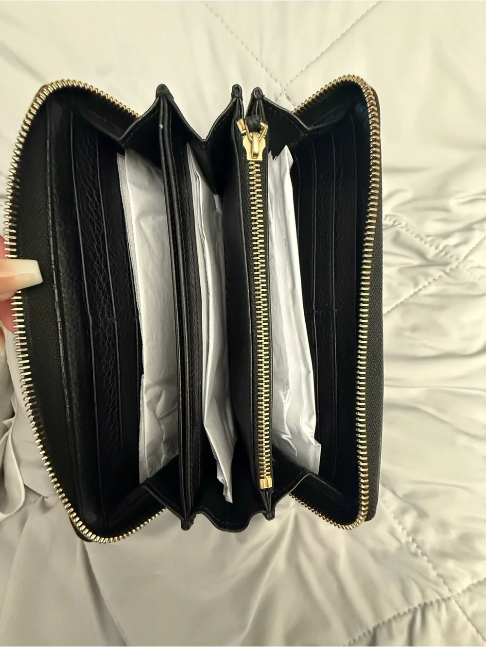 Authentic- Gucci Black Embossed GG Leather wallet
